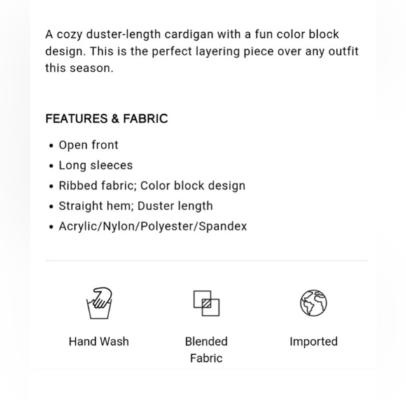 Express NWT Color Block Duster Cardigan Size Small - Picture 7 of 11